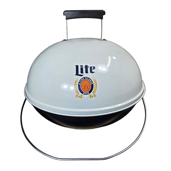 Miller Lite New Charcoal Grill Portable Small Outdoor Cooking Grilling Food - Picture 8 of 8